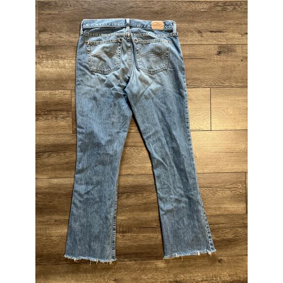 Vintage Abercrombie &‎ Fitch Button Fly Flare Frayed Hem Jeans Sz 6L (31 inseam) - Picture 3 of 9